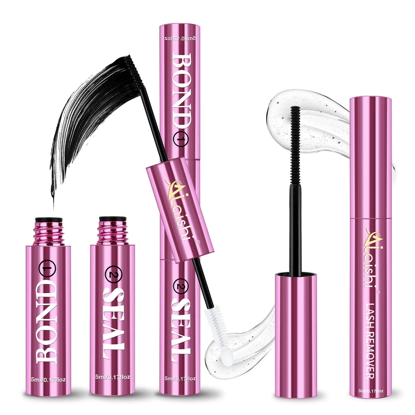 Ailaishi 2-in-1 Lash Bond & Seal: Waterproof Makeup Glue for Long-Lasting Cluster Lashes - Perfect for Beginners