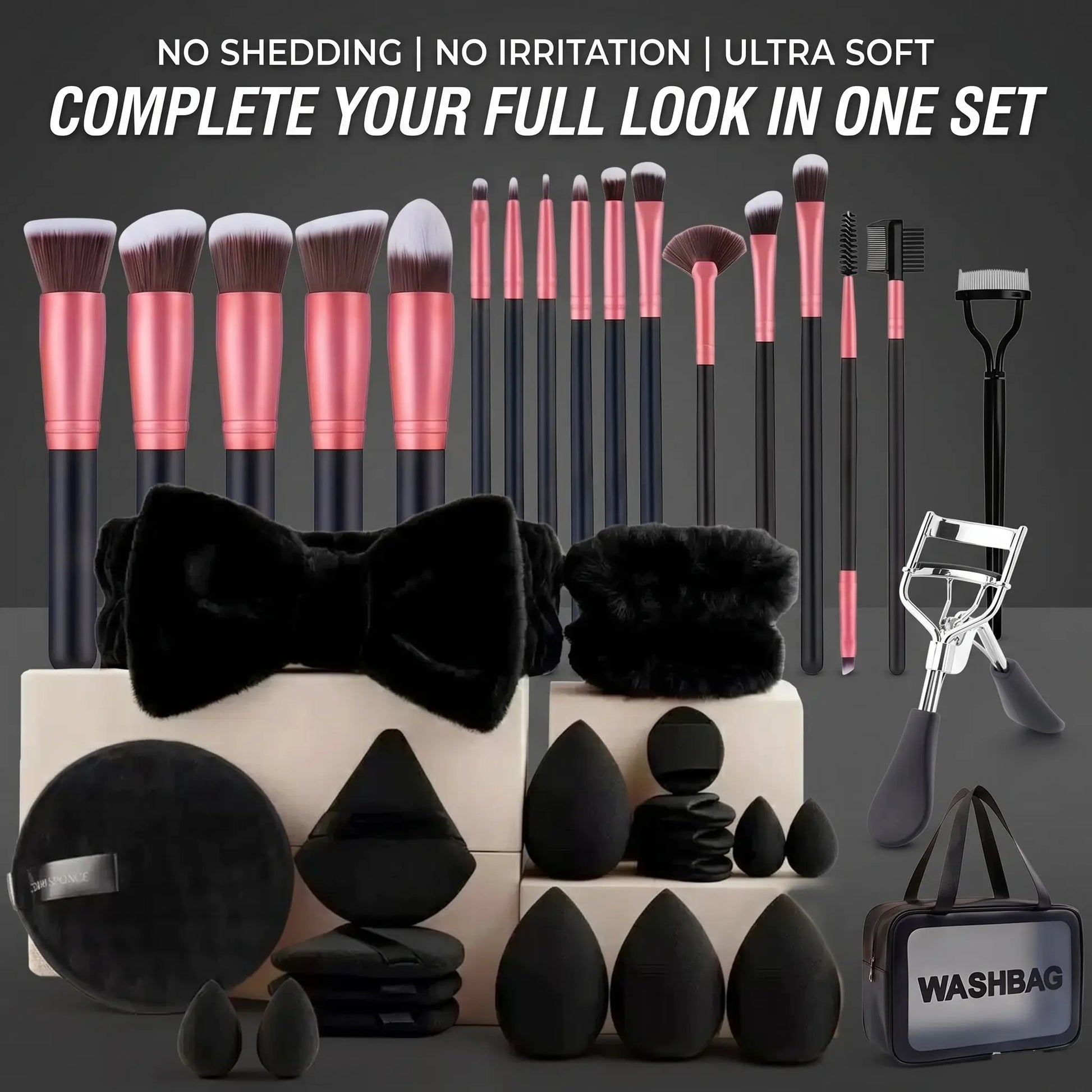 Unleash Your Beauty: 52-Piece Pink Professional Makeup Brush Set with Stylish Storage Case - Perfect for Flawless Foundation, Eye & Face Makeup!