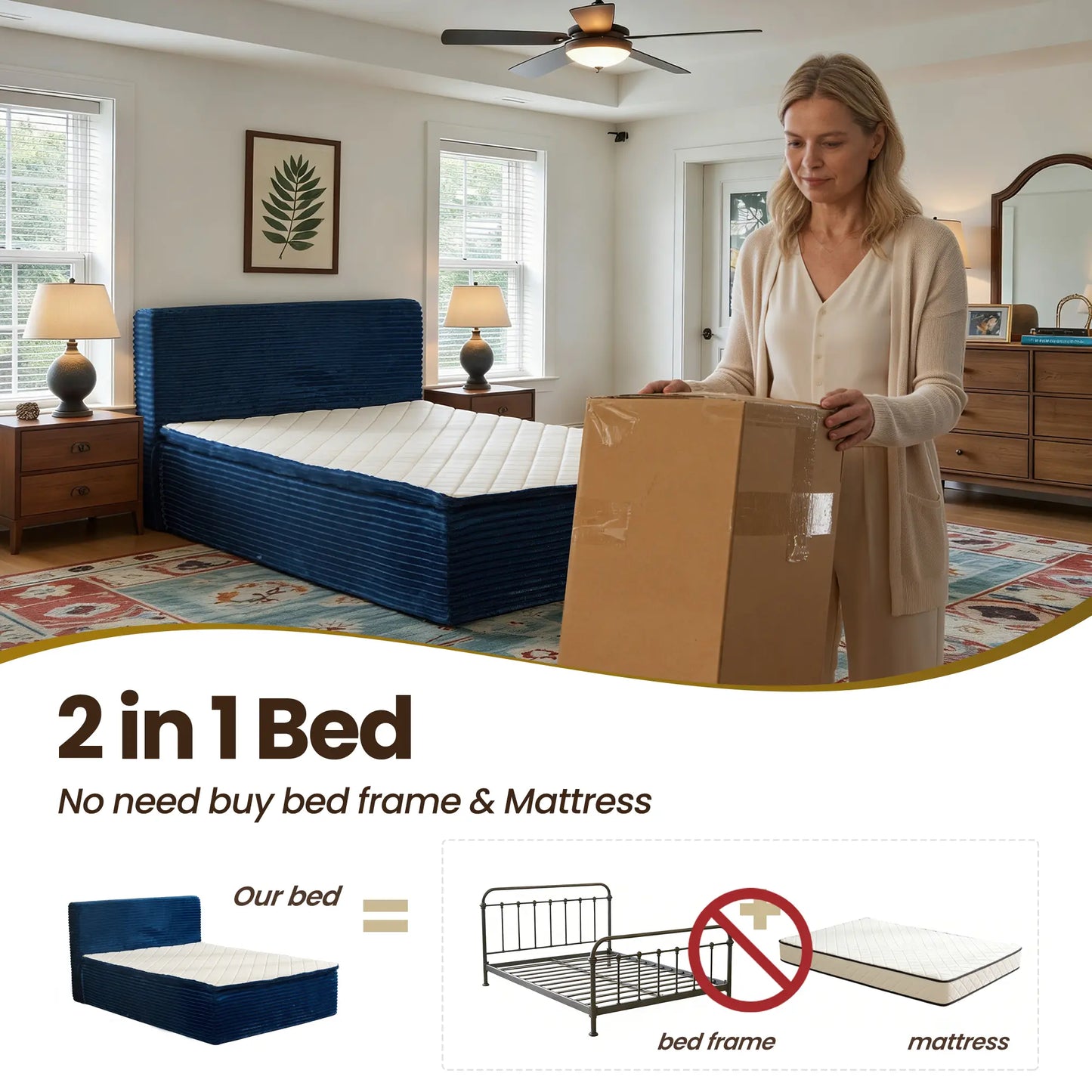 Transform Your Sleep with the ALTRIGUS Modern Boneless Bed Set - All-In-One Mattress in a Box for Ultimate Comfort and Support