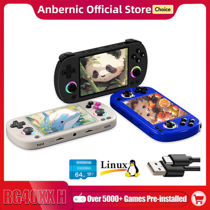 Portable Retro Handheld Game Console – 64GB, 5000+ Games, RGB Light