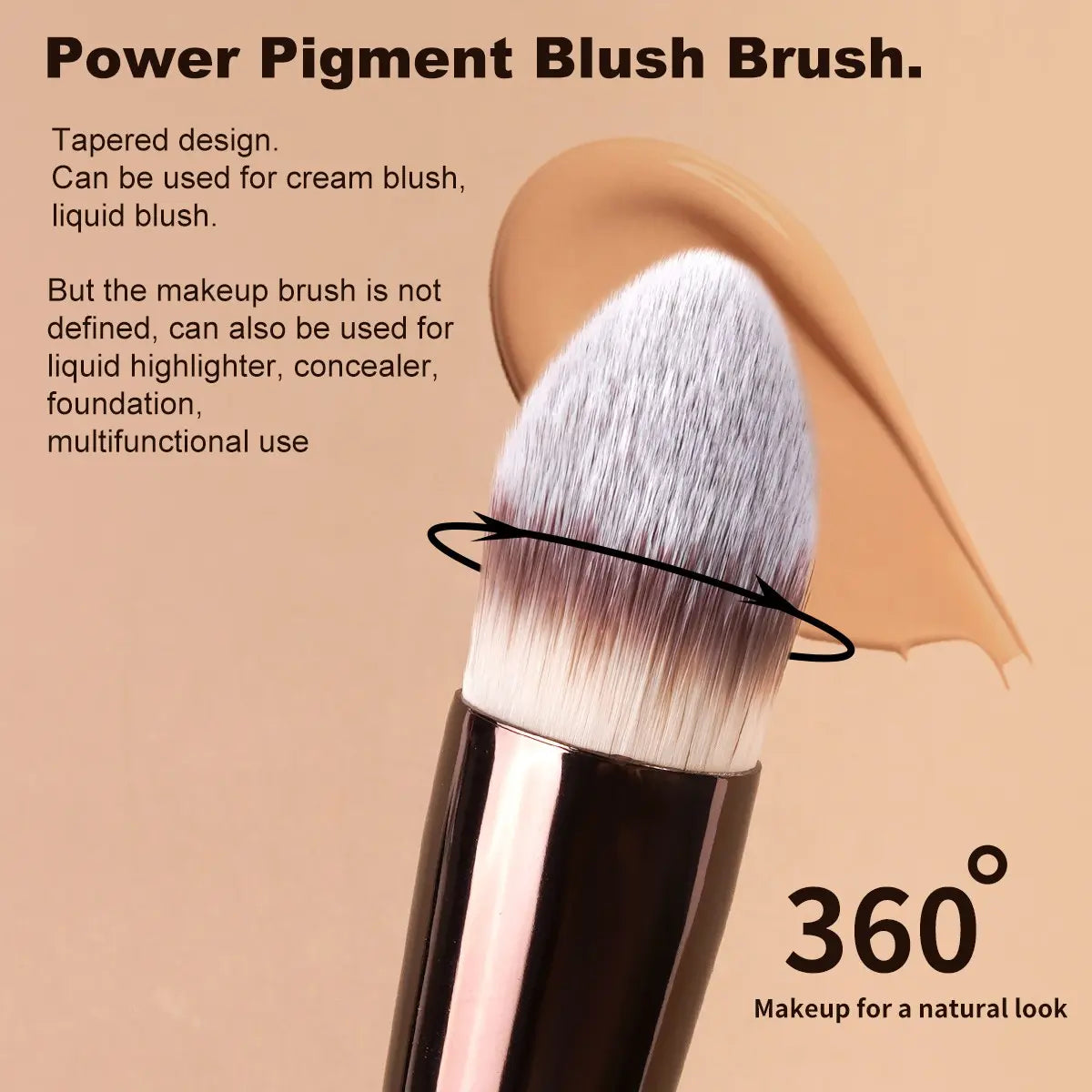 Elevate Your Makeup Game with the Maange 5-Piece Essential Brush Set – Perfect for Flawless Foundation, Concealer, Blush, and Contour Application!