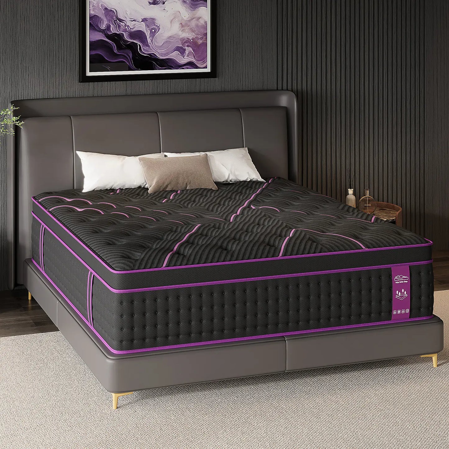 Luxurious 12"14" Twin Full Queen King Size Hybrid Mattress in a Box - Ergonomic Medium Firm Gel Memory Foam with Euro Top for Ultimate Comfort and Motion Isolation - 100 Night Trial Included