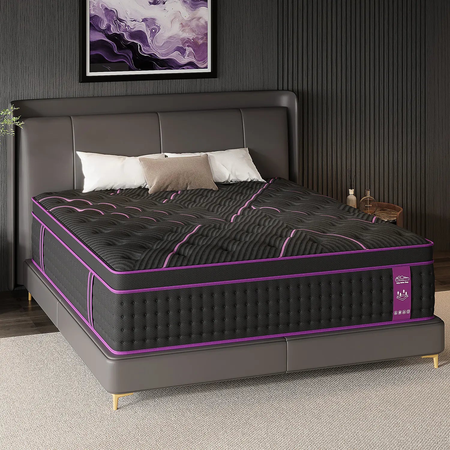 Luxurious 12"14" Twin Full Queen King Size Hybrid Mattress in a Box - Ergonomic Medium Firm Gel Memory Foam with Euro Top for Ultimate Comfort and Motion Isolation - 100 Night Trial Included