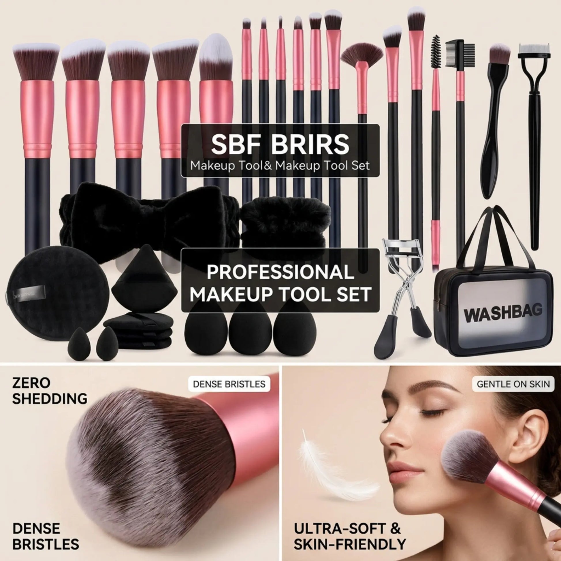 Unleash Your Beauty: 52-Piece Pink Professional Makeup Brush Set with Stylish Storage Case - Perfect for Flawless Foundation, Eye & Face Makeup!