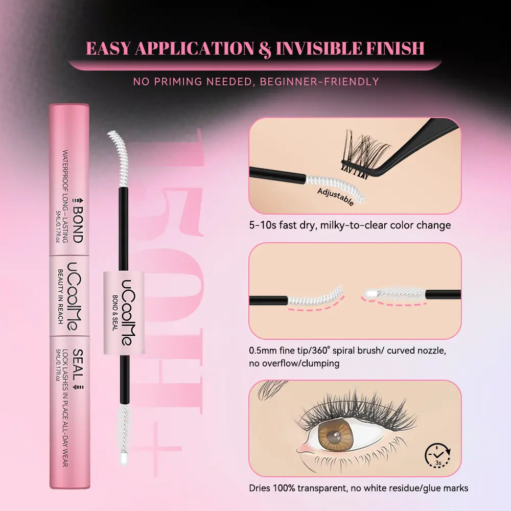 Ucoolme Creator Exclusive 2-In-1 Waterproof Lash Glue - Strong & Long-Lasting Adhesive for Flawless False Eyelash Application