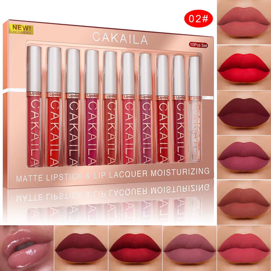 10PCS Nude Matte Lipstick Set | Waterproof Velvet Lip Tint