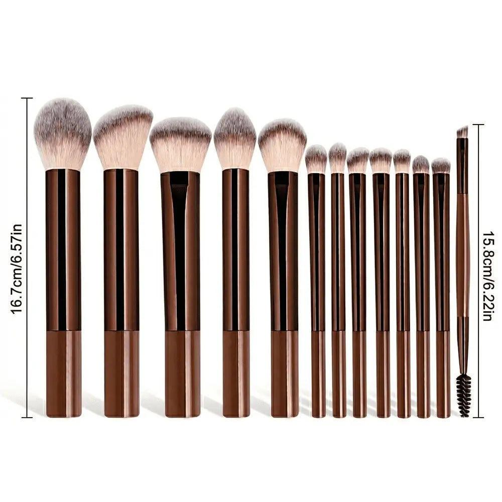 Elevate Your Beauty Routine with the 13-Piece Professional Makeup Brush Set - Complete with Bag and 2 Puffs for Flawless Application!