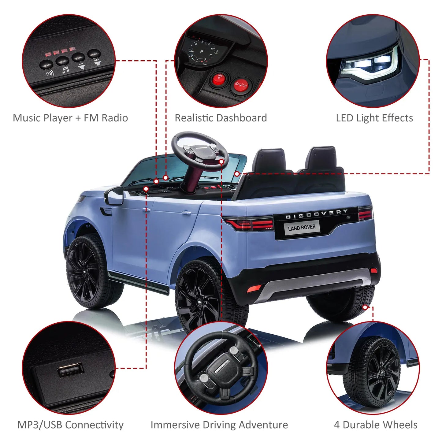 Exciting 12V Twin Seat Electric Ride-On Toy Car with Remote Control, LED Lights, MP3 Player & 3 Speed Settings – Safe and Fun for Toddlers Aged 3-8!