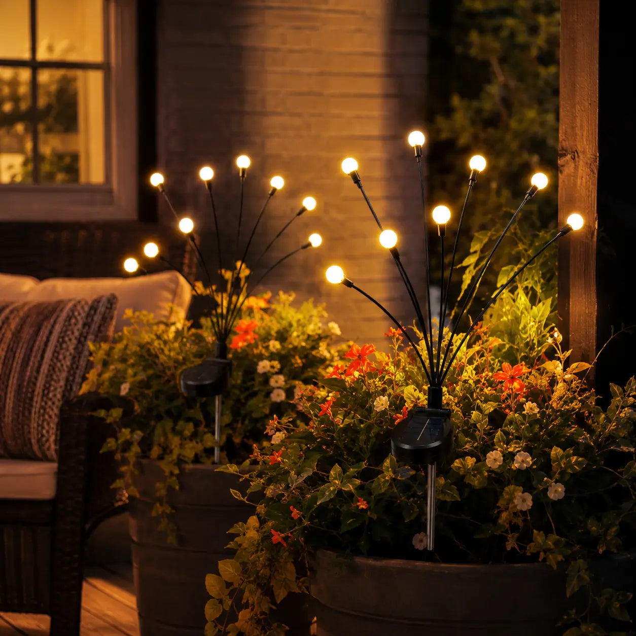 Solar Firefly Lights Outdoor - 4/8 Pack Waterproof Garden Stake Lights with Auto Dusk to Dawn Sensor, 32/64 LED Bulbs for Yard, Patio, Pathway, Walkway & Landscape Decor