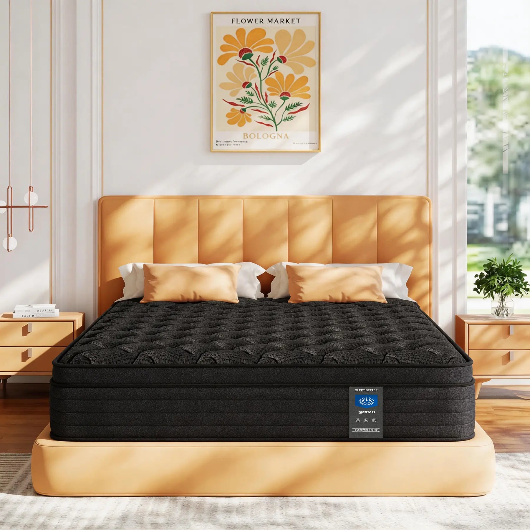 Experience Unmatched Comfort with Our Medium Firm Hybrid Spring & Memory Foam Mattress - Available in Twin, Full, Queen, and King Sizes!