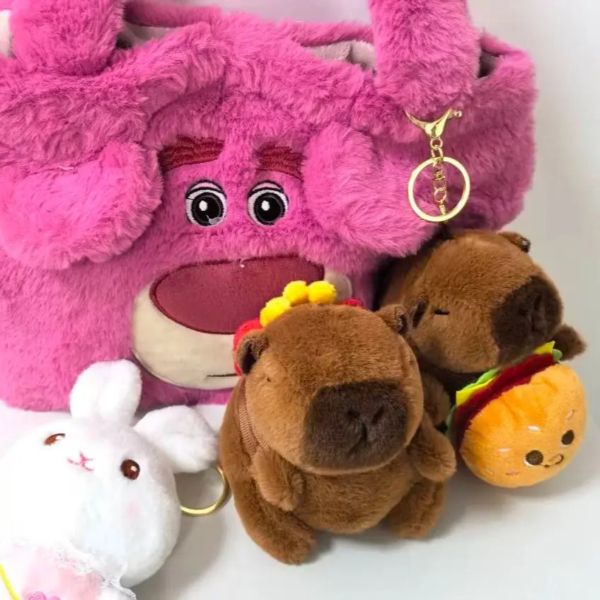 Charming Capybara Plush Keychain - Adorable Mini Bag Charm for Every Occasion! Perfect Gift for Birthdays and Holidays!