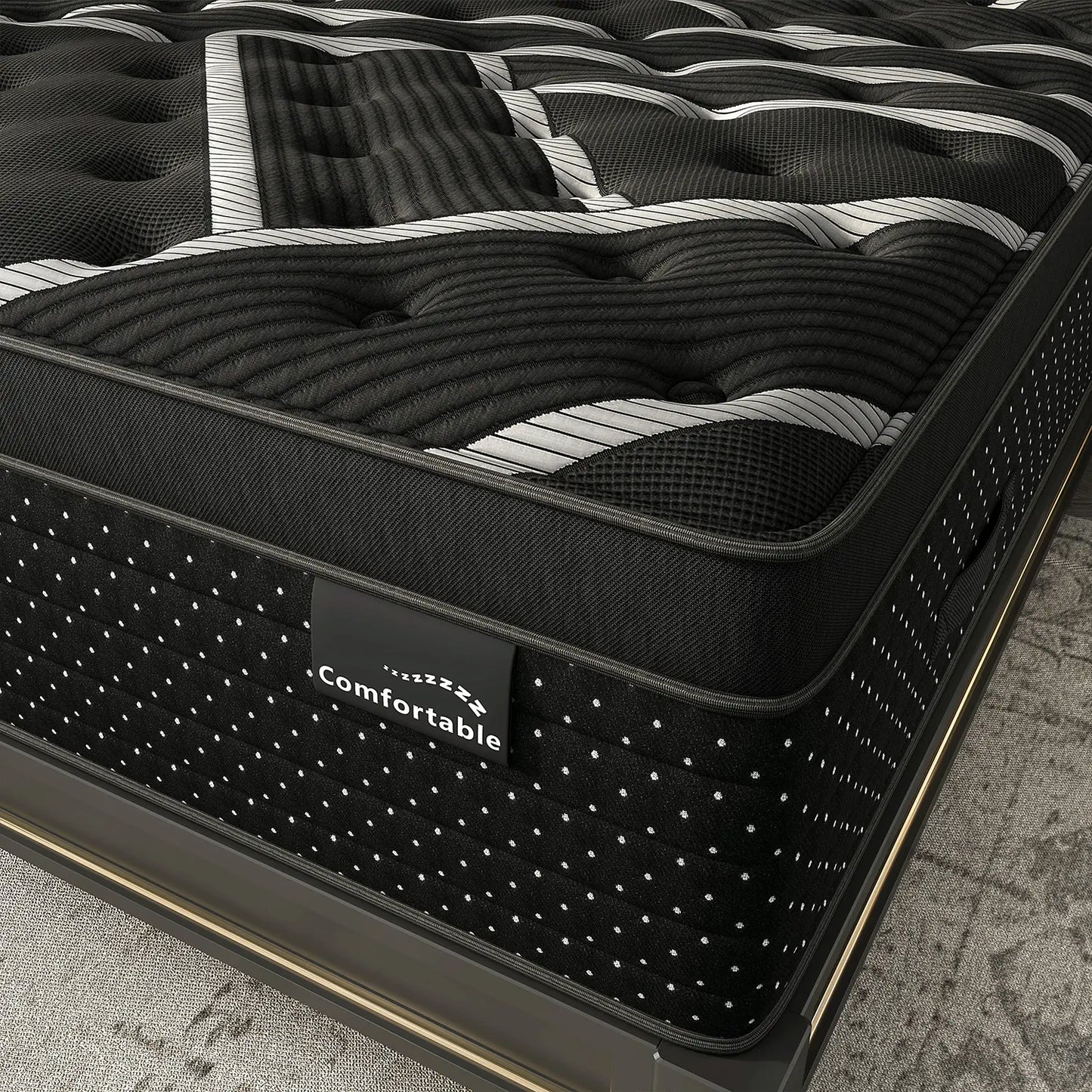 Experience Unmatched Comfort with Our 12/14 Inch Hybrid Mattress - Perfect for Twin, Full, Queen, or King Beds, Featuring Memory Foam and Pocket Springs for Medium Firm Support and Lumbar Care