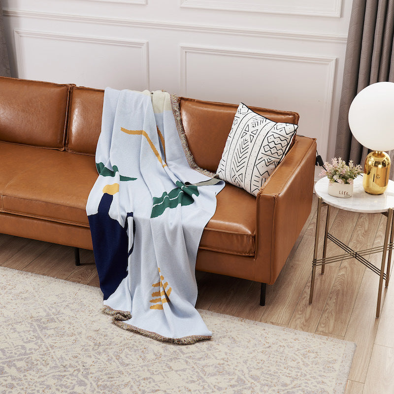Northern Europe Adult Large Blanket Sofa Blanket Pure Cotton Thread Blanket