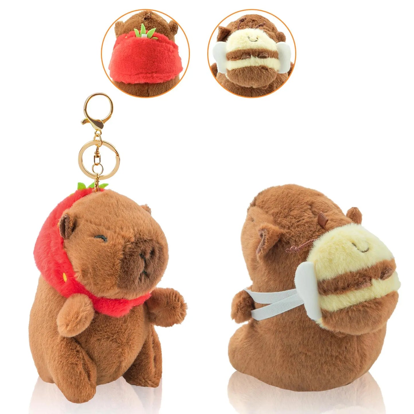 Charming Capybara Plush Keychain - Adorable Mini Bag Charm for Every Occasion! Perfect Gift for Birthdays and Holidays!