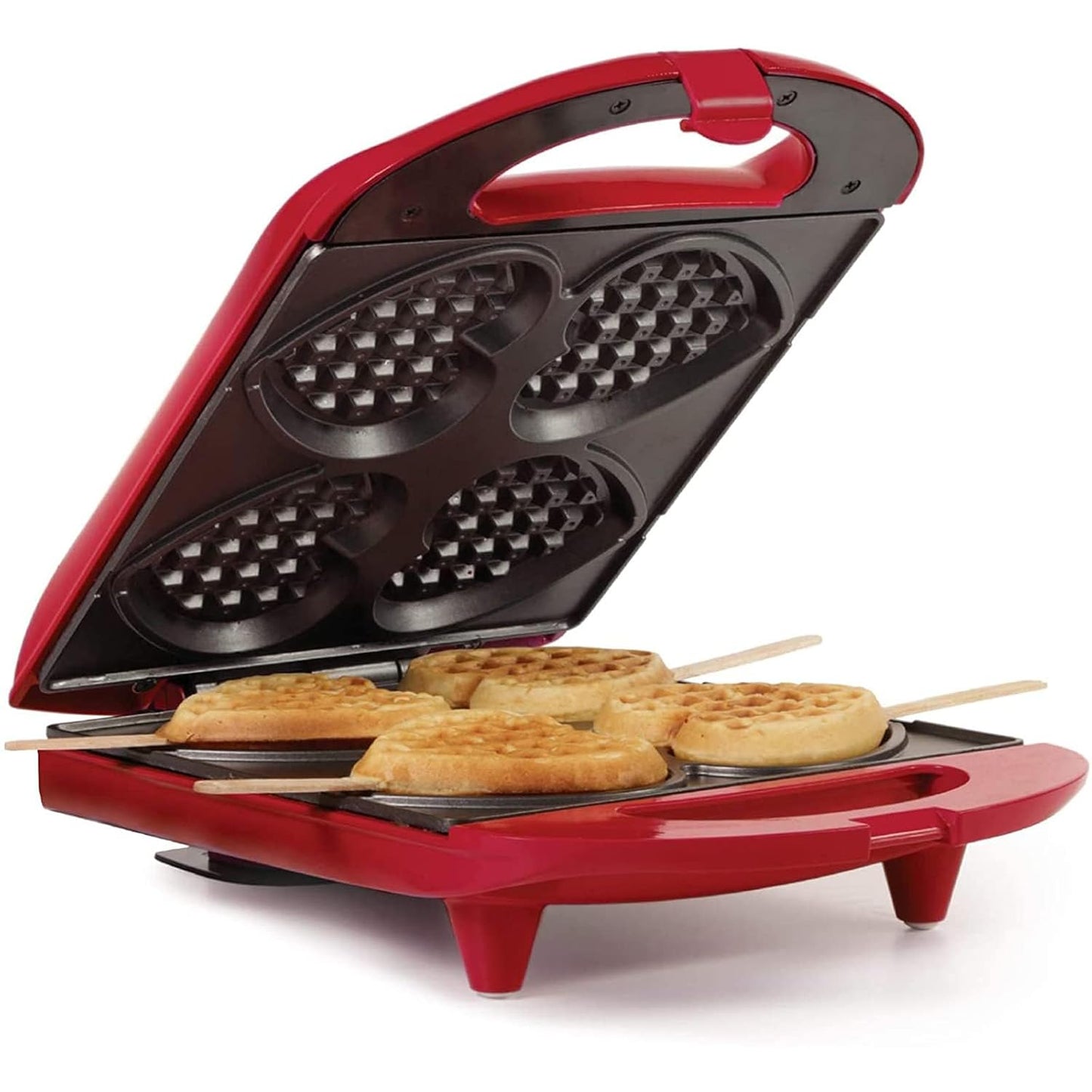 Delightful 4-Section Heart Shaped Waffle Maker - Create Love-Filled Waffles in Minutes with Non-Stick, PFOA-Free Design, Perfect for Kids and Family Fun!
