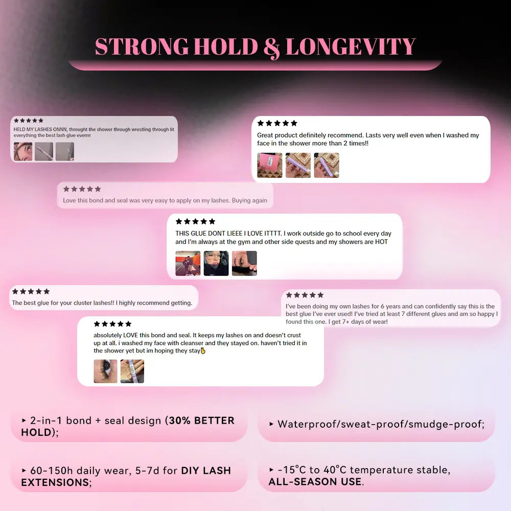 Ucoolme Creator Exclusive 2-In-1 Waterproof Lash Glue - Strong & Long-Lasting Adhesive for Flawless False Eyelash Application