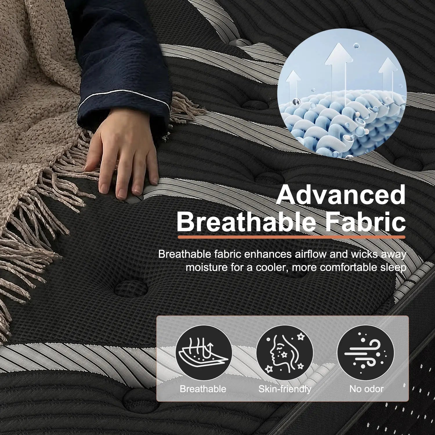 Experience Unmatched Comfort with Our 12/14 Inch Hybrid Mattress - Perfect for Twin, Full, Queen, or King Beds, Featuring Memory Foam and Pocket Springs for Medium Firm Support and Lumbar Care