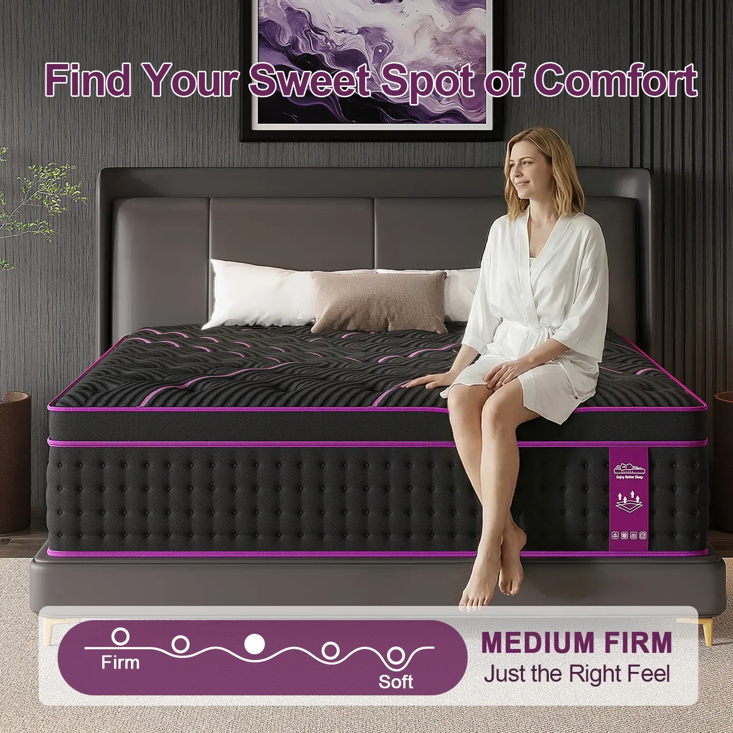 Luxurious 12"14" Twin Full Queen King Size Hybrid Mattress in a Box - Ergonomic Medium Firm Gel Memory Foam with Euro Top for Ultimate Comfort and Motion Isolation - 100 Night Trial Included