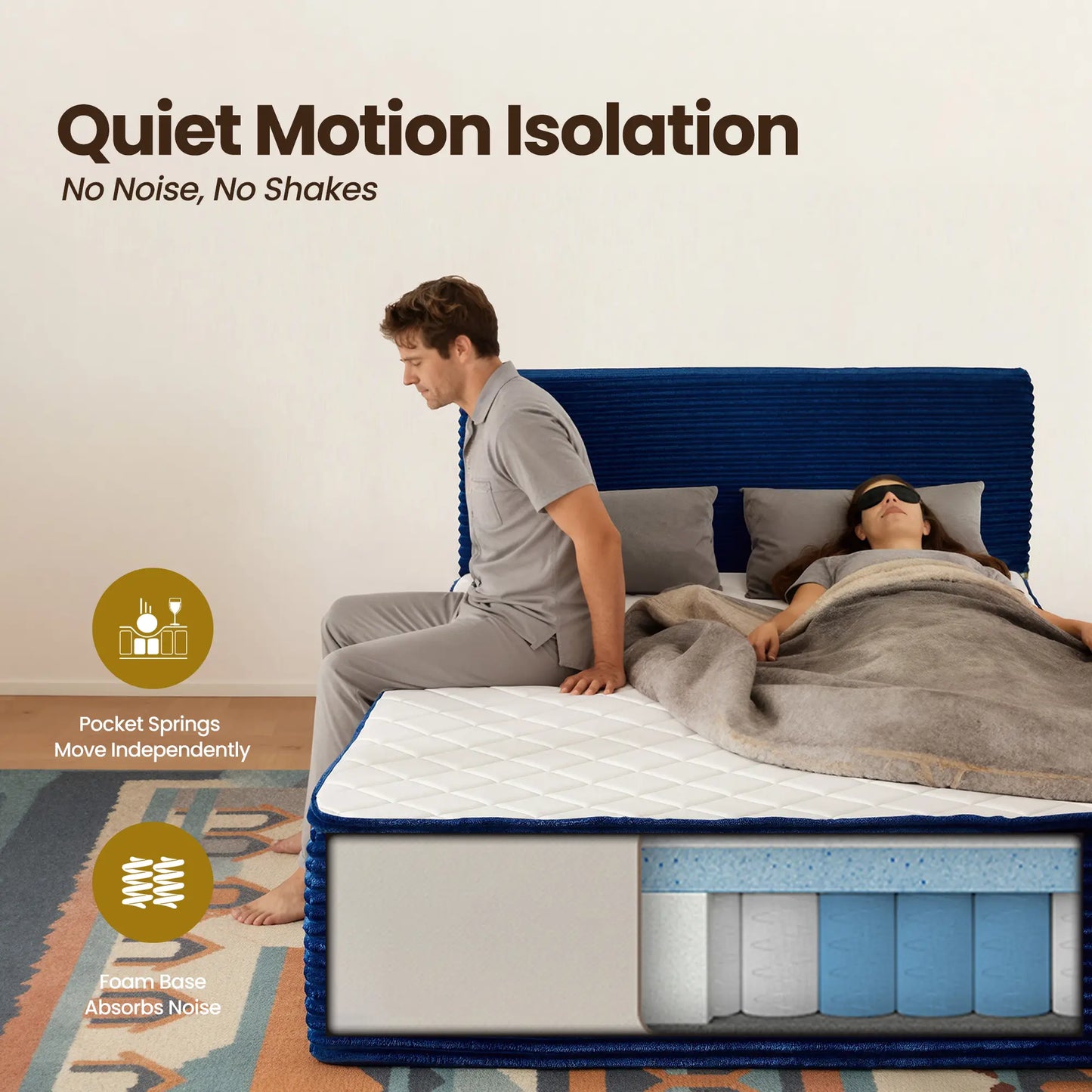 Transform Your Sleep with the ALTRIGUS Modern Boneless Bed Set - All-In-One Mattress in a Box for Ultimate Comfort and Support