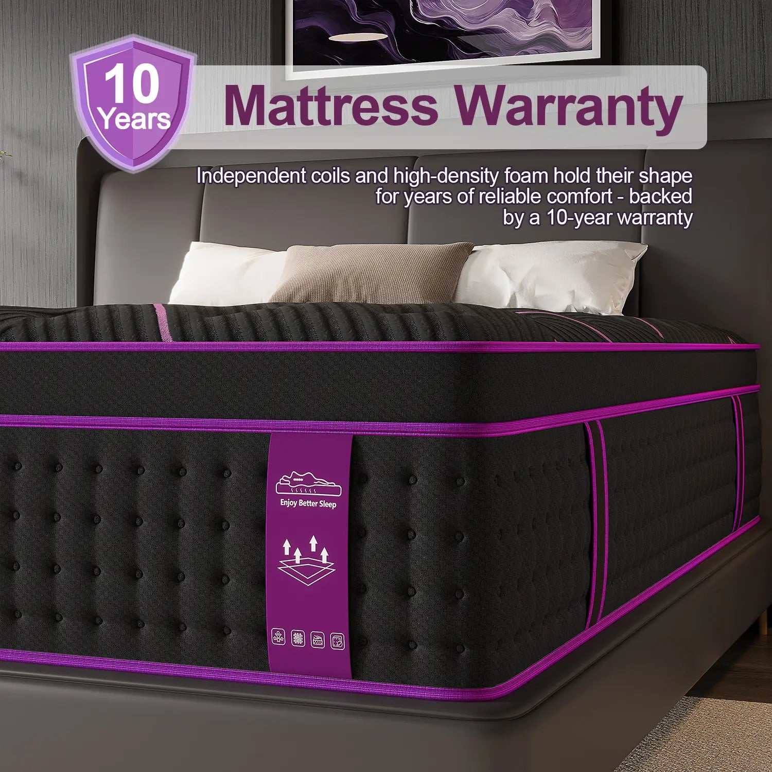 Luxurious 12"14" Twin Full Queen King Size Hybrid Mattress in a Box - Ergonomic Medium Firm Gel Memory Foam with Euro Top for Ultimate Comfort and Motion Isolation - 100 Night Trial Included