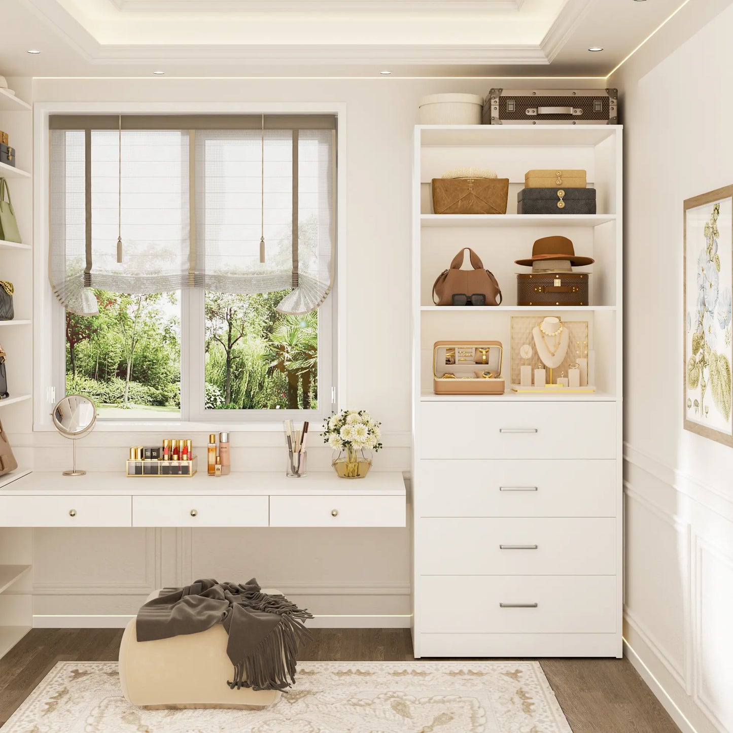 Maximize Your Space with the 21'' Freestanding Closet System - 4 Drawer Modular Organizer for Effortless Storage Solutions