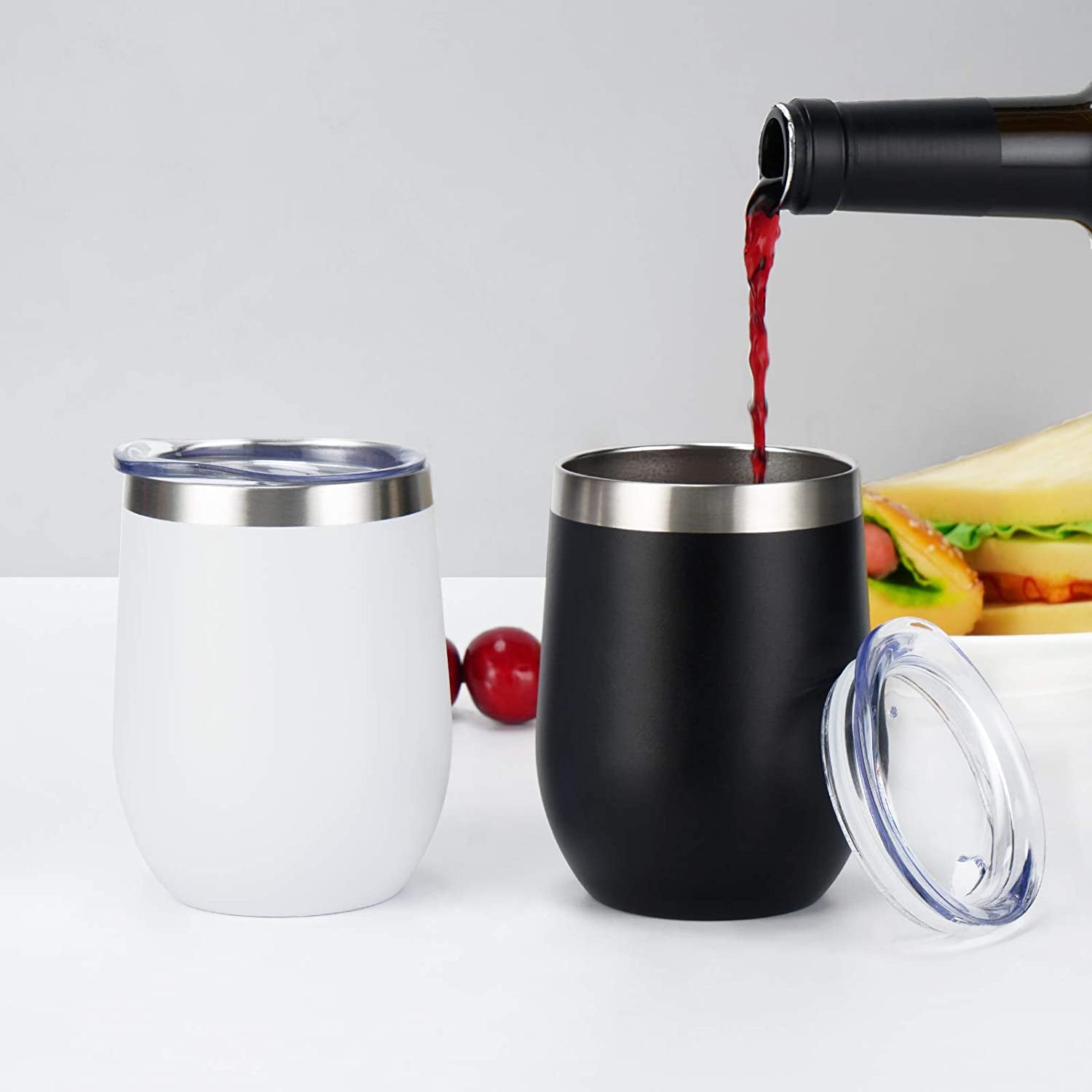 Elevate Your Sipping Experience with the 8-Pack 12Oz Insulated Stainless Steel Wine Tumblers - Perfect for Every Occasion!