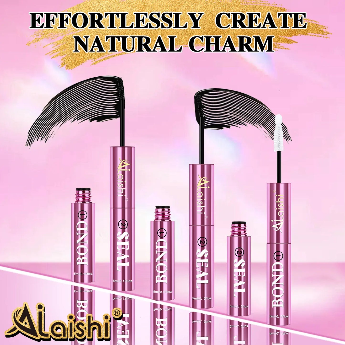 Ailaishi 2-in-1 Lash Bond & Seal: Waterproof Makeup Glue for Long-Lasting Cluster Lashes - Perfect for Beginners
