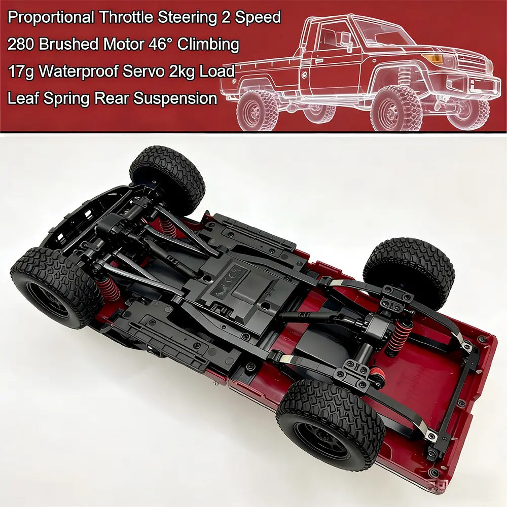 Conquer Any Terrain with the MN-82 RC Rock Crawler - 1/12 Scale 4WD Off-Road Remote Control Truck with Dual-Speed and Long-Range Control