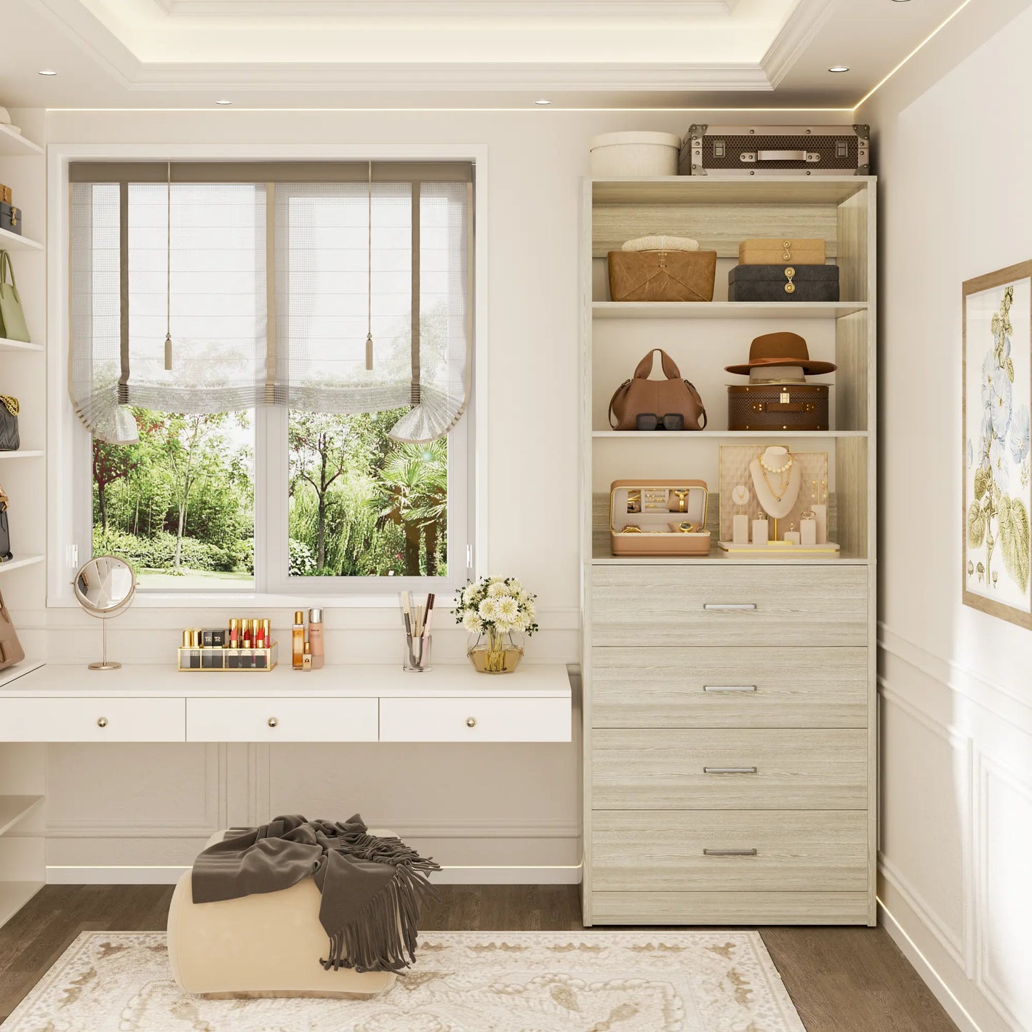 Maximize Your Space with the 21'' Freestanding Closet System - 4 Drawer Modular Organizer for Effortless Storage Solutions