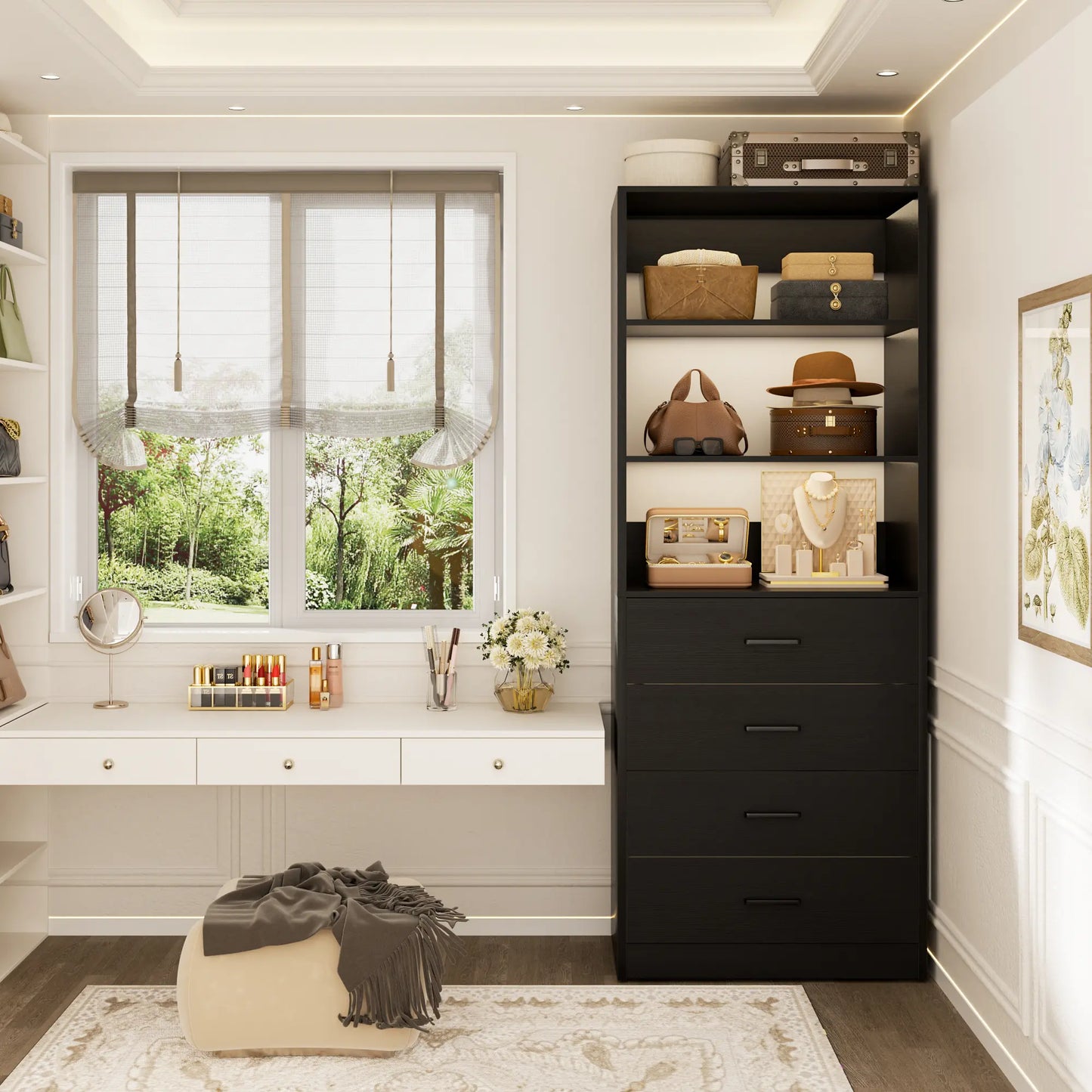 Maximize Your Space with the 21'' Freestanding Closet System - 4 Drawer Modular Organizer for Effortless Storage Solutions