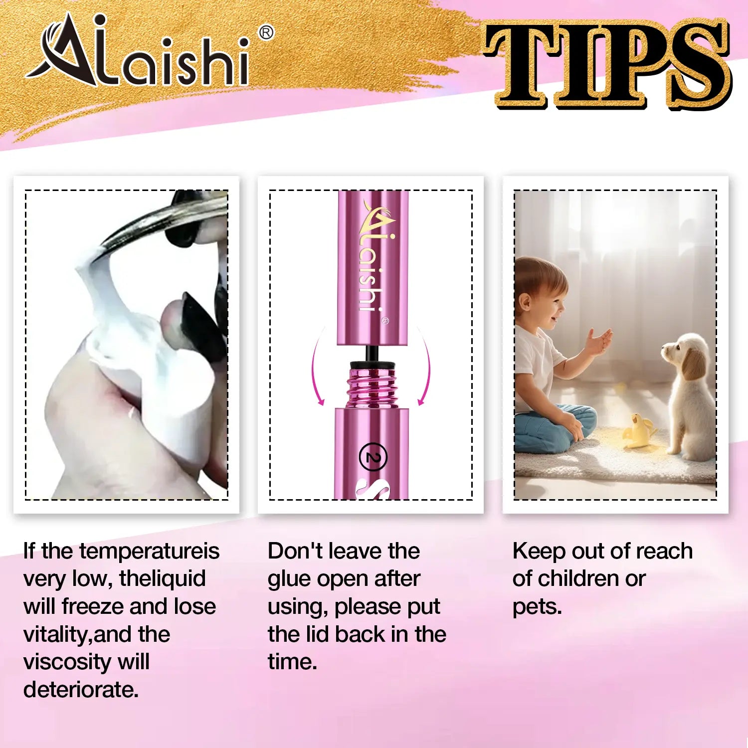 Ailaishi 2-in-1 Lash Bond & Seal: Waterproof Makeup Glue for Long-Lasting Cluster Lashes - Perfect for Beginners