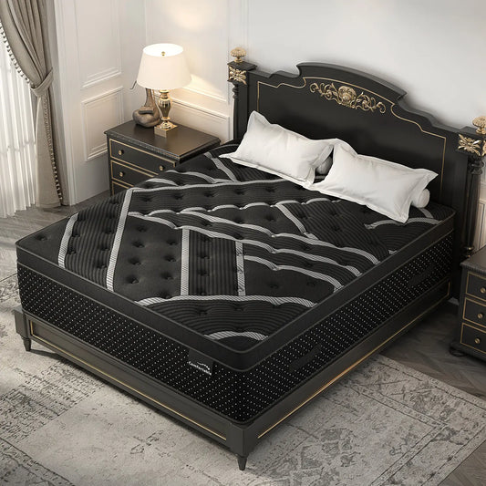 Experience Unmatched Comfort with Our 12/14 Inch Hybrid Mattress - Perfect for Twin, Full, Queen, or King Beds, Featuring Memory Foam and Pocket Springs for Medium Firm Support and Lumbar Care
