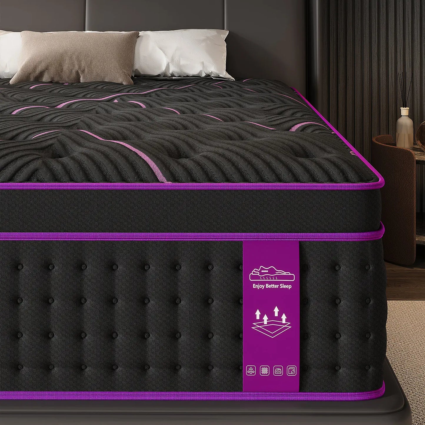 Luxurious 12"14" Twin Full Queen King Size Hybrid Mattress in a Box - Ergonomic Medium Firm Gel Memory Foam with Euro Top for Ultimate Comfort and Motion Isolation - 100 Night Trial Included