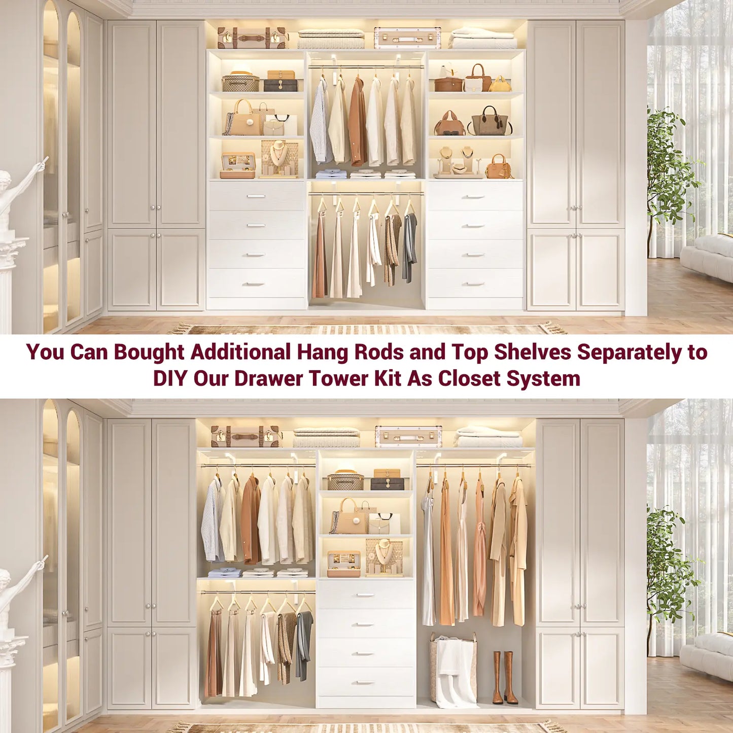 Maximize Your Space with the 21'' Freestanding Closet System - 4 Drawer Modular Organizer for Effortless Storage Solutions