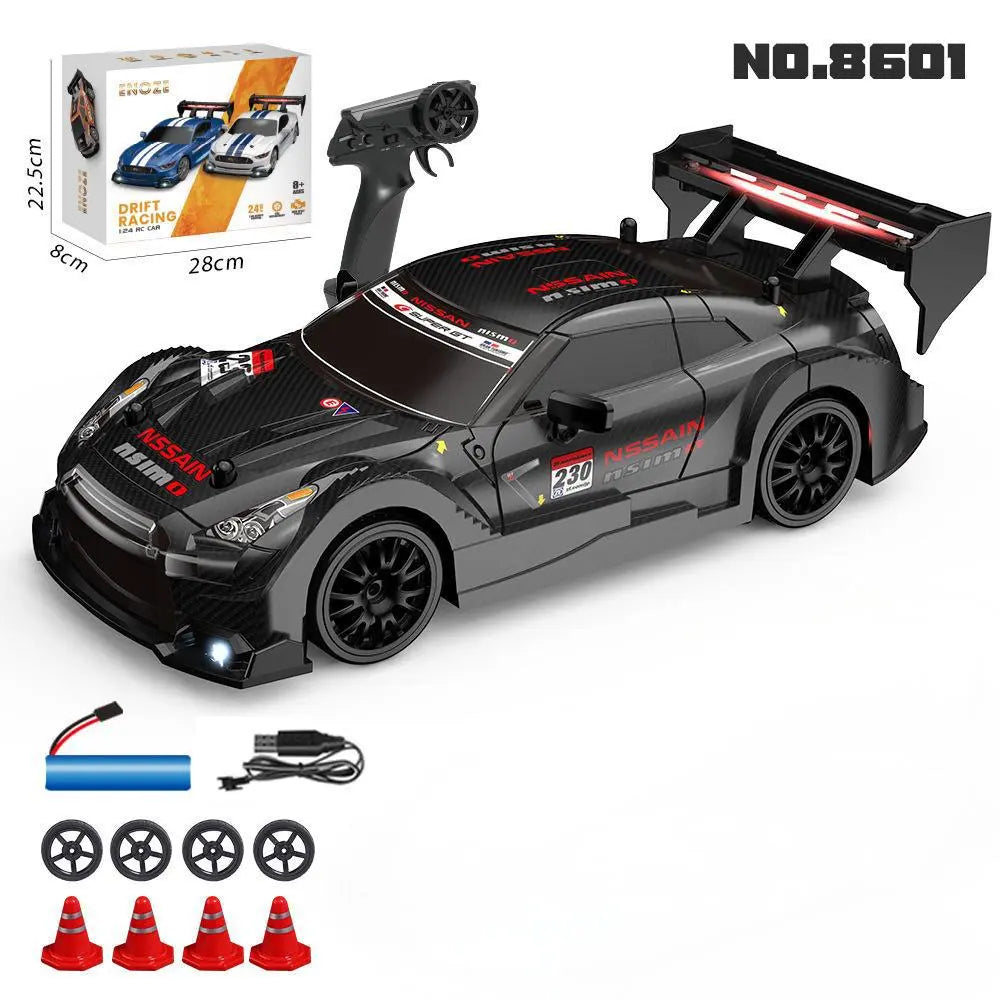 High-Speed 1:24 Scale RC Drift Car - 4WD Racing Fun for Adults & Teens with Dual Battery Power and Stunning Lights