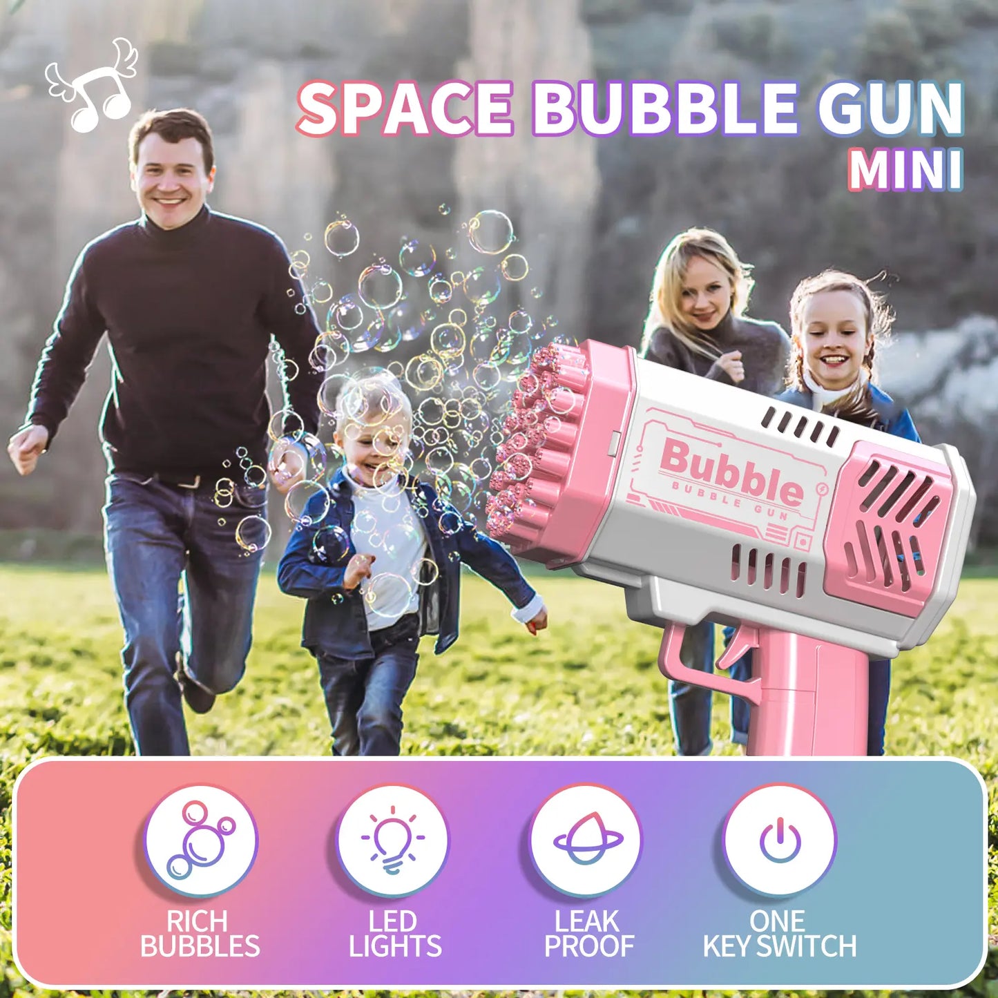 Exciting Summervibes Bubble Machine Blower - Perfect for Kids & Toddlers! Colorful Bubble Toys for Outdoor Birthday Parties and Fun!