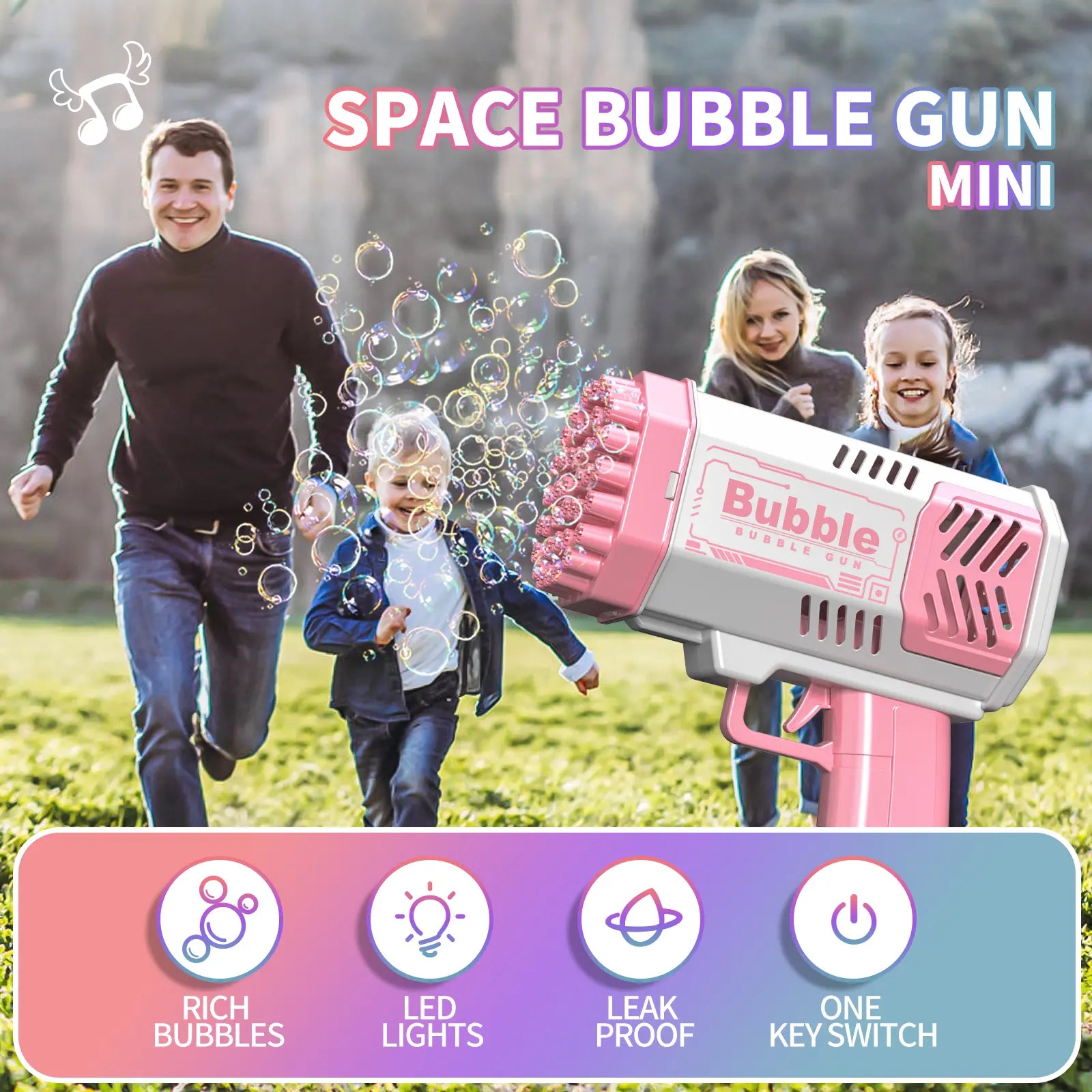 Exciting Summervibes Bubble Machine Blower - Perfect for Kids & Toddlers! Colorful Bubble Toys for Outdoor Birthday Parties and Fun!