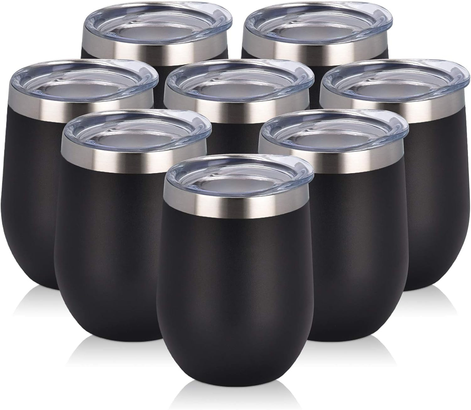 Elevate Your Sipping Experience with the 8-Pack 12Oz Insulated Stainless Steel Wine Tumblers - Perfect for Every Occasion!