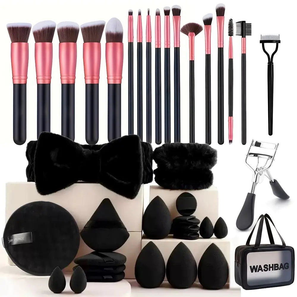 Unleash Your Beauty: 52-Piece Pink Professional Makeup Brush Set with Stylish Storage Case - Perfect for Flawless Foundation, Eye & Face Makeup!