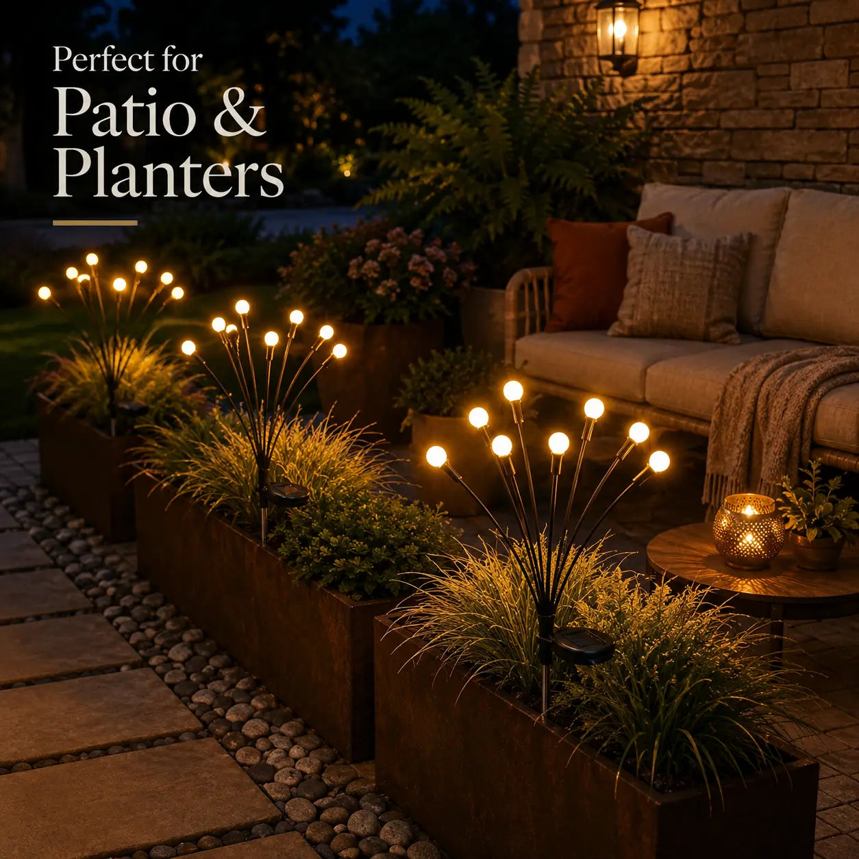 Solar Firefly Lights Outdoor - 4/8 Pack Waterproof Garden Stake Lights with Auto Dusk to Dawn Sensor, 32/64 LED Bulbs for Yard, Patio, Pathway, Walkway & Landscape Decor