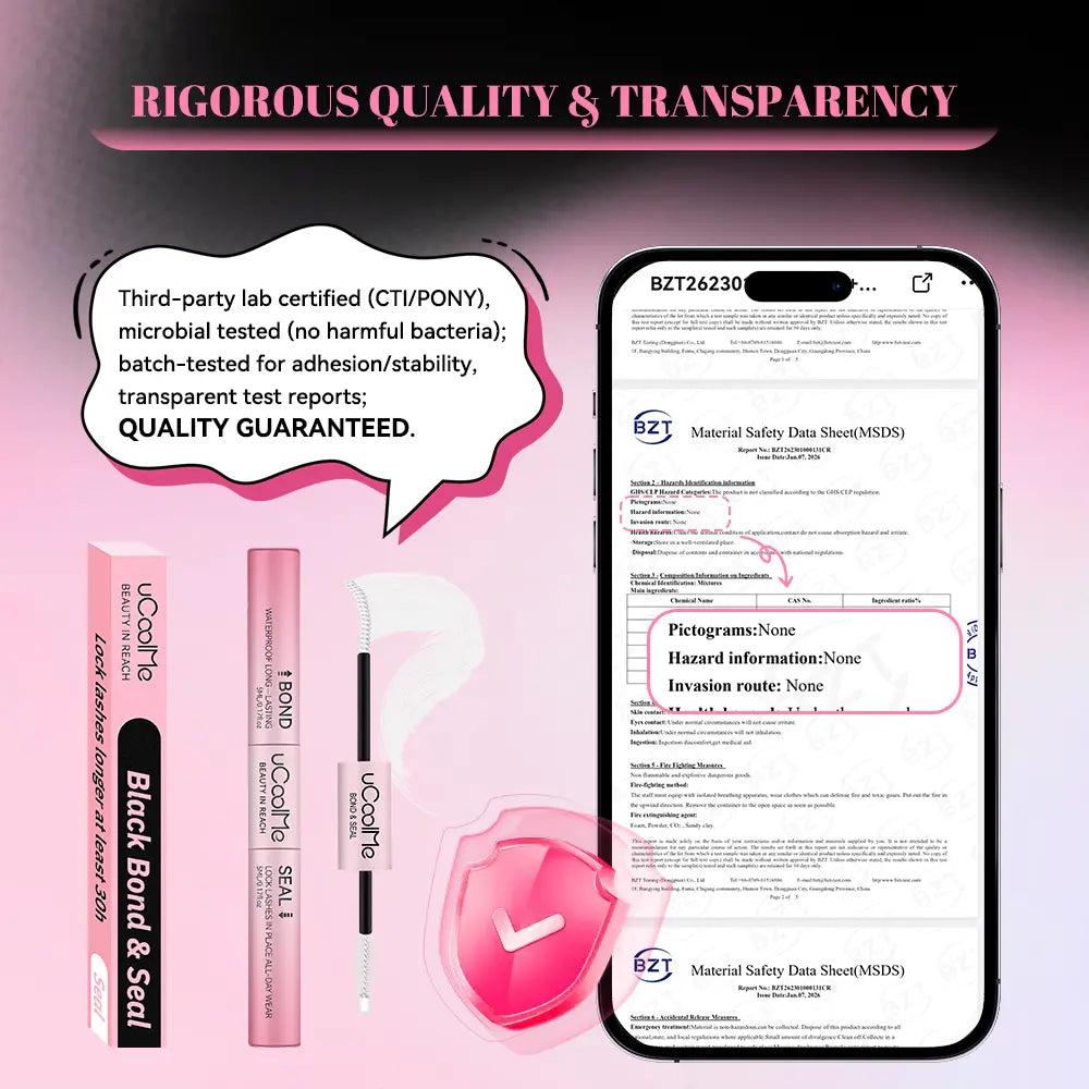 Ucoolme Creator Exclusive 2-In-1 Waterproof Lash Glue - Strong & Long-Lasting Adhesive for Flawless False Eyelash Application