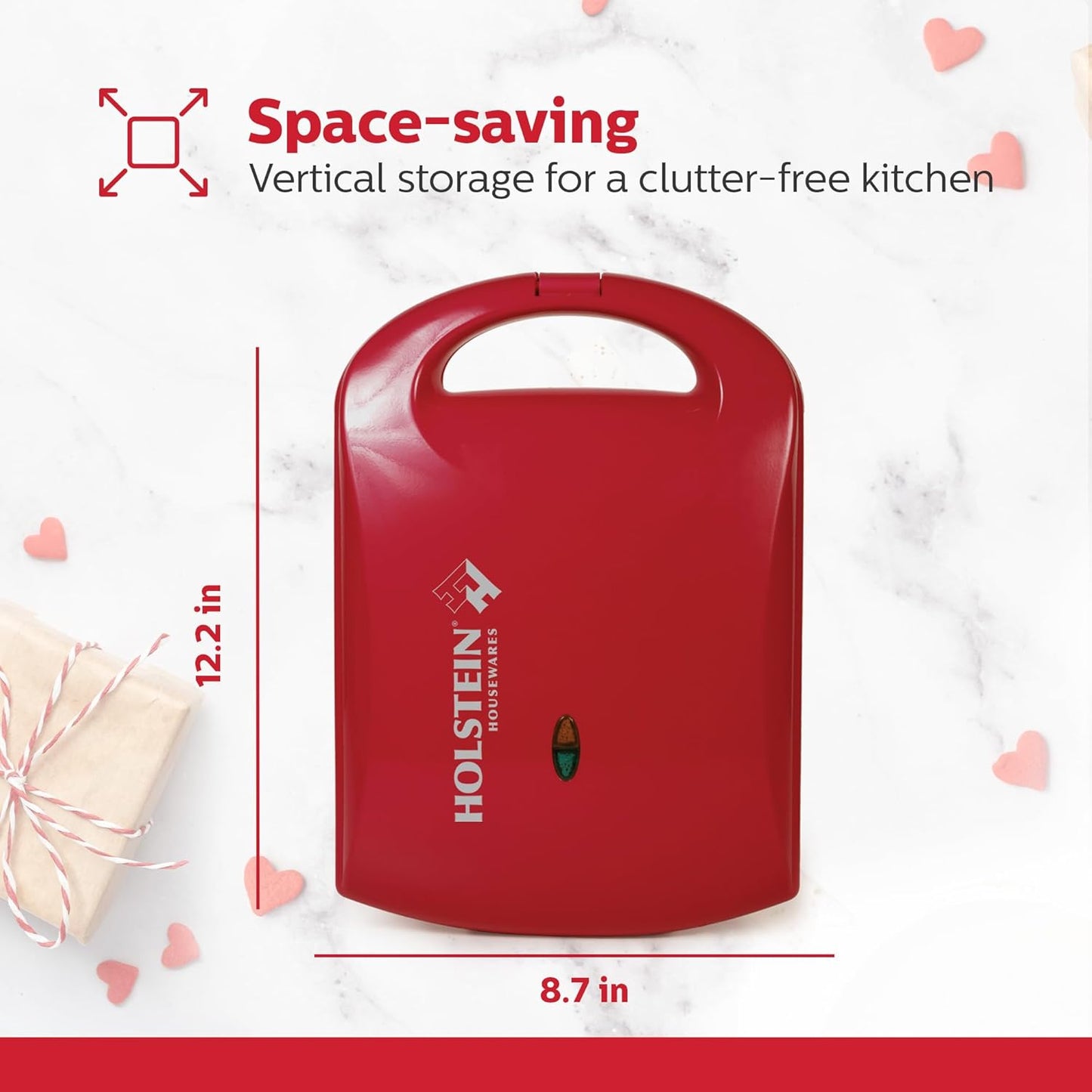 Delightful 4-Section Heart Shaped Waffle Maker - Create Love-Filled Waffles in Minutes with Non-Stick, PFOA-Free Design, Perfect for Kids and Family Fun!