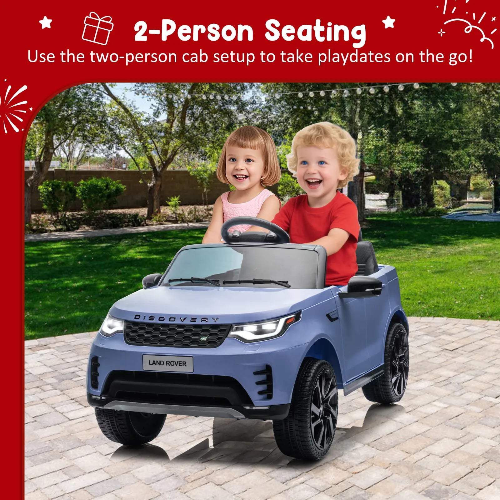 Exciting 12V Twin Seat Electric Ride-On Toy Car with Remote Control, LED Lights, MP3 Player & 3 Speed Settings – Safe and Fun for Toddlers Aged 3-8!