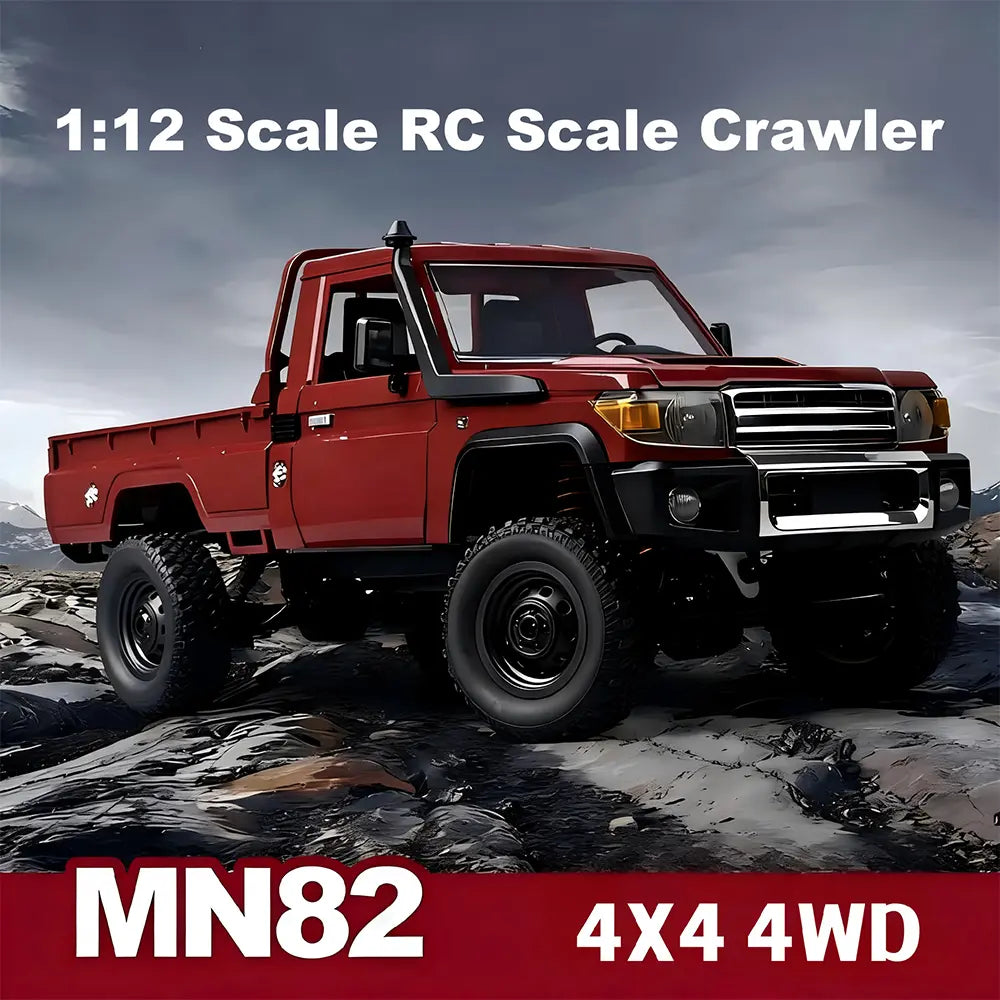Conquer Any Terrain with the MN-82 RC Rock Crawler - 1/12 Scale 4WD Off-Road Remote Control Truck with Dual-Speed and Long-Range Control