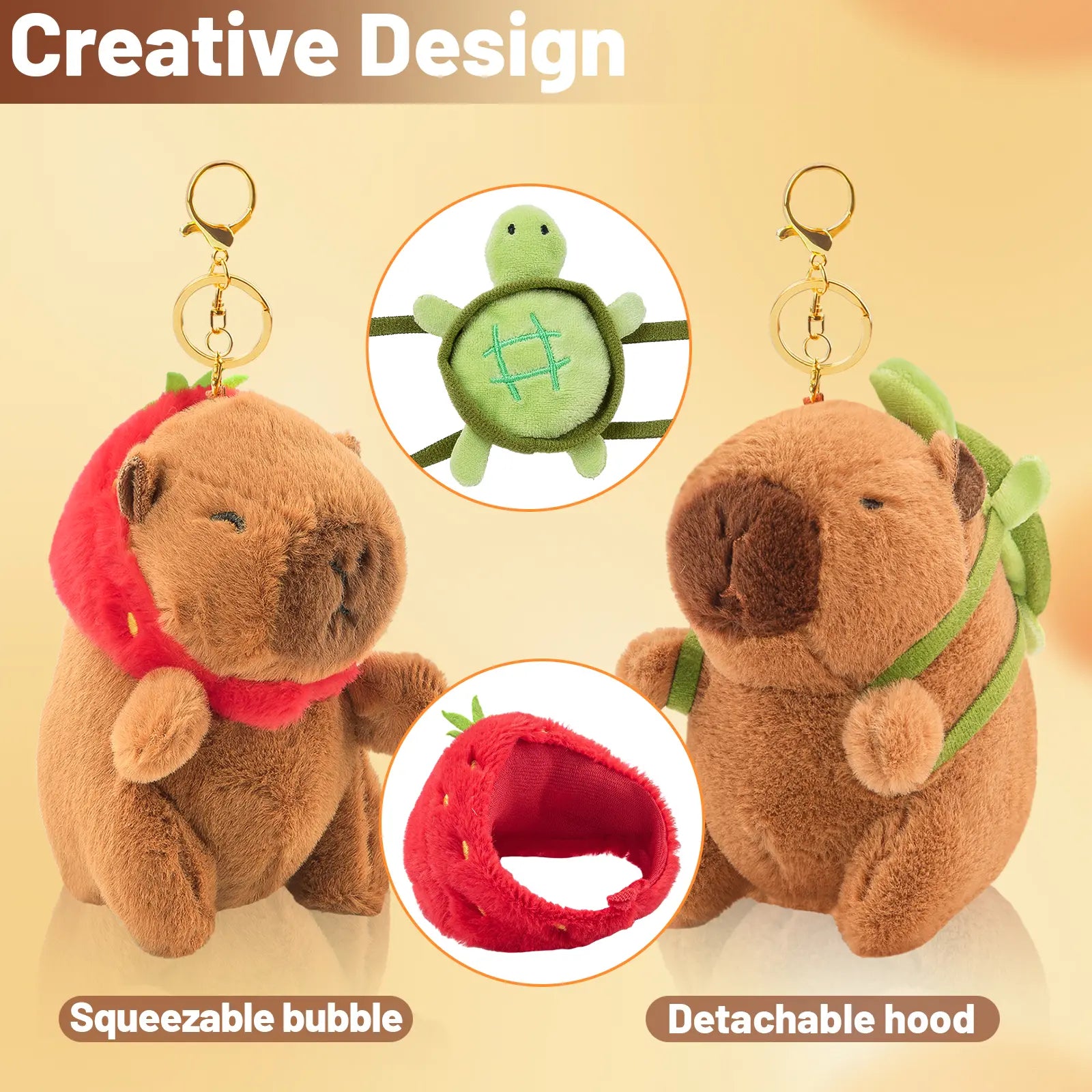 Charming Capybara Plush Keychain - Adorable Mini Bag Charm for Every Occasion! Perfect Gift for Birthdays and Holidays!