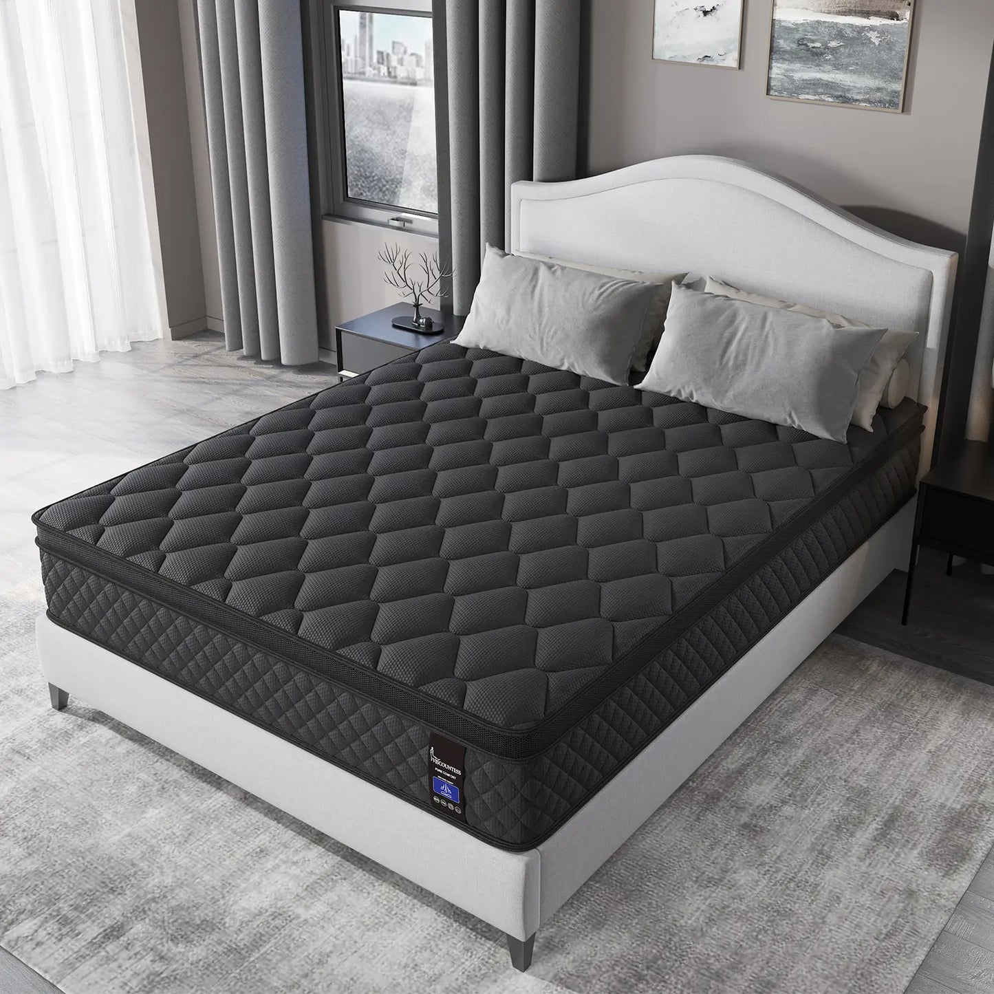 Luxurious 12"14" Twin Full Queen King Size Hybrid Mattress in a Box - Ergonomic Medium Firm Gel Memory Foam with Euro Top for Ultimate Comfort and Motion Isolation - 100 Night Trial Included