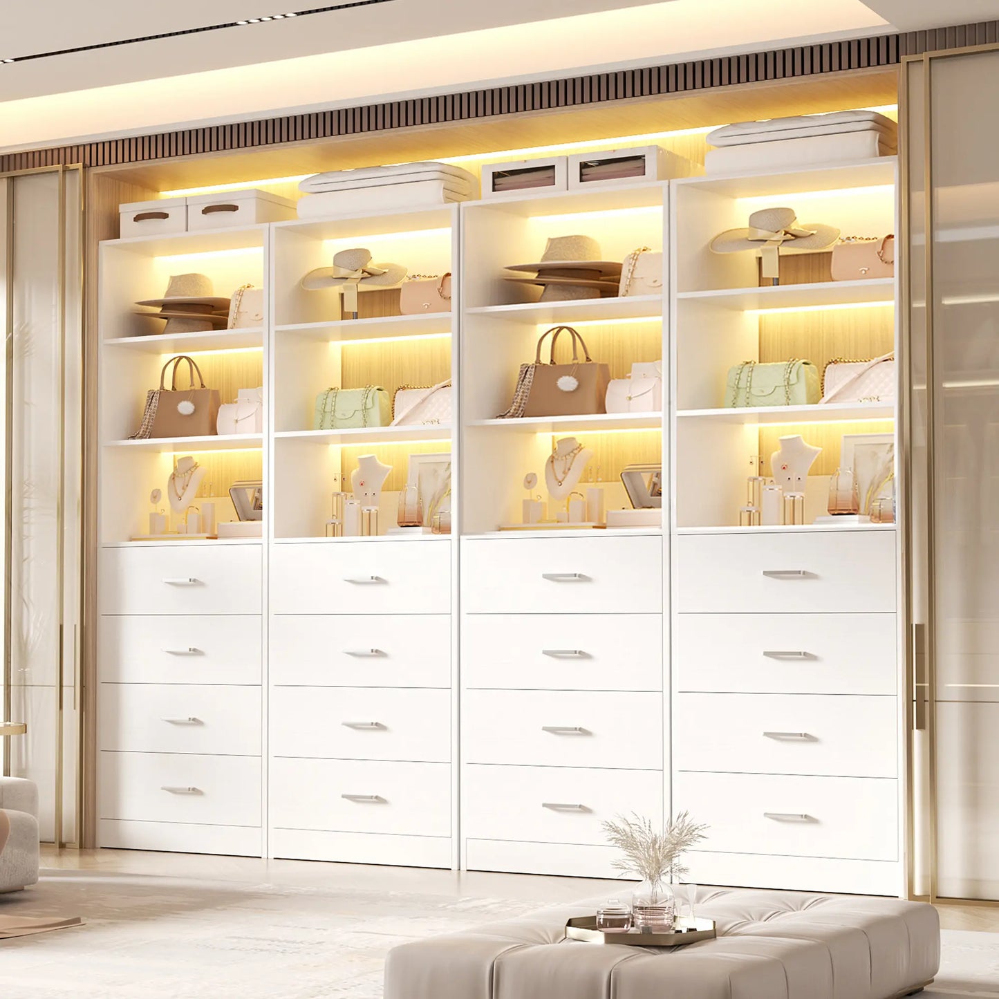 Maximize Your Space with the 21'' Freestanding Closet System - 4 Drawer Modular Organizer for Effortless Storage Solutions