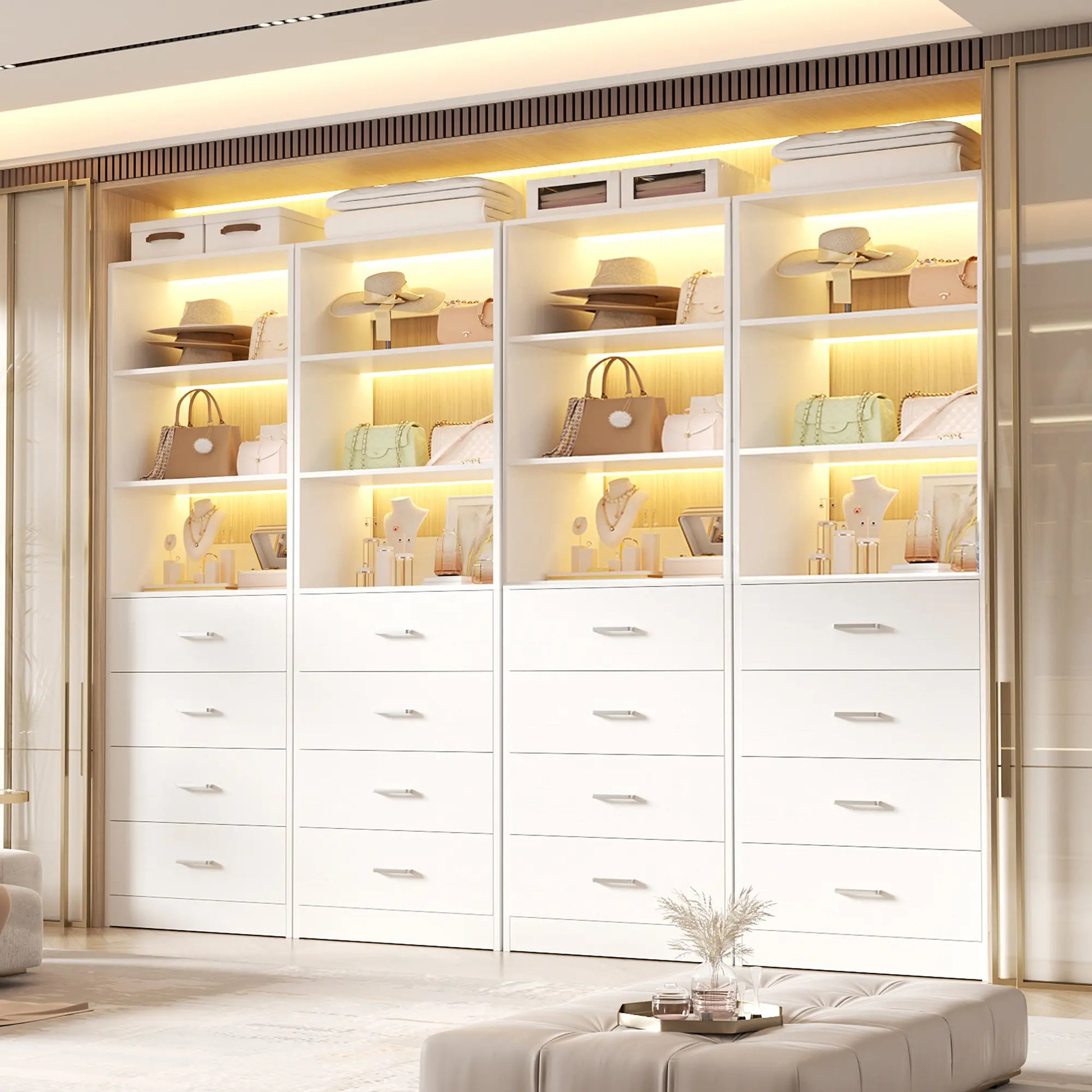 Maximize Your Space with the 21'' Freestanding Closet System - 4 Drawer Modular Organizer for Effortless Storage Solutions