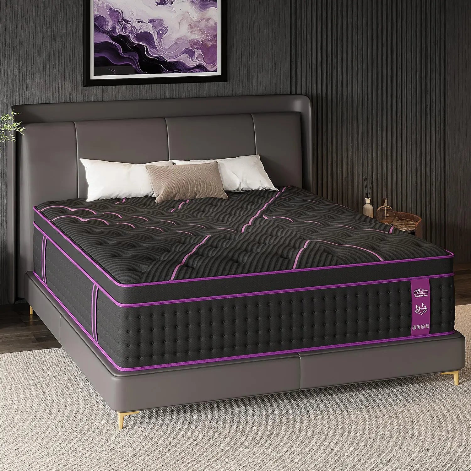 Luxurious 12"14" Twin Full Queen King Size Hybrid Mattress in a Box - Ergonomic Medium Firm Gel Memory Foam with Euro Top for Ultimate Comfort and Motion Isolation - 100 Night Trial Included