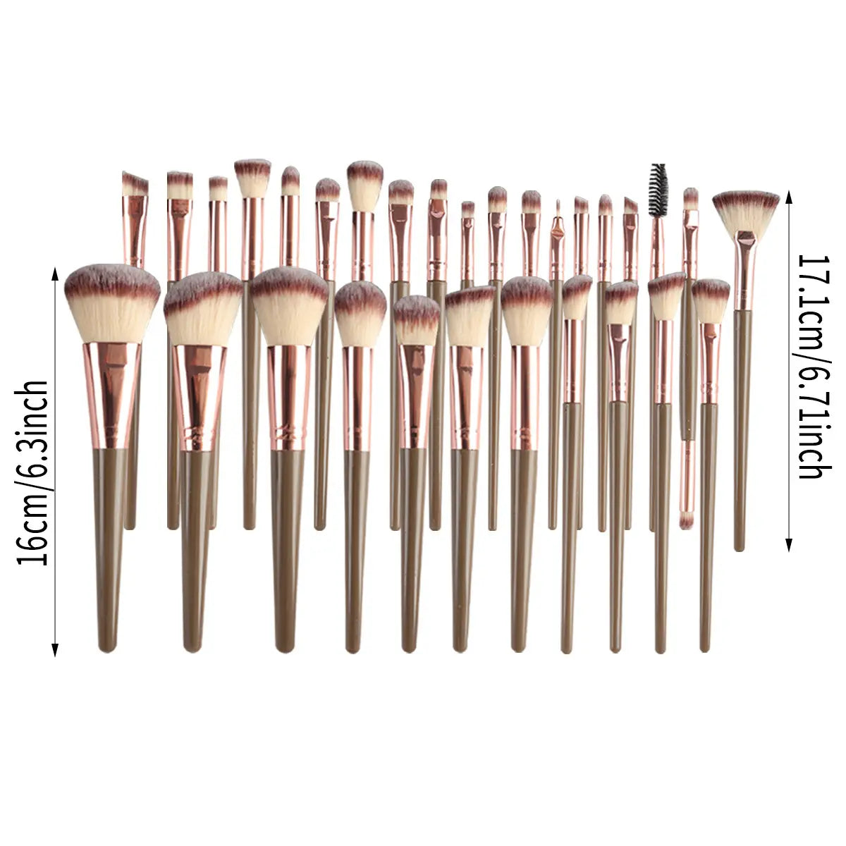 67 Piece Luxe Makeup Brush Set in Brown with Chic Puff Storage Bag - Your Ultimate Beauty Companion for Flawless Foundation, Blending, and Contouring!